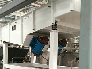 不銹鋼直線(xiàn)振動(dòng)篩面粉篩分現(xiàn)場(chǎng)，產(chǎn)量5t/h